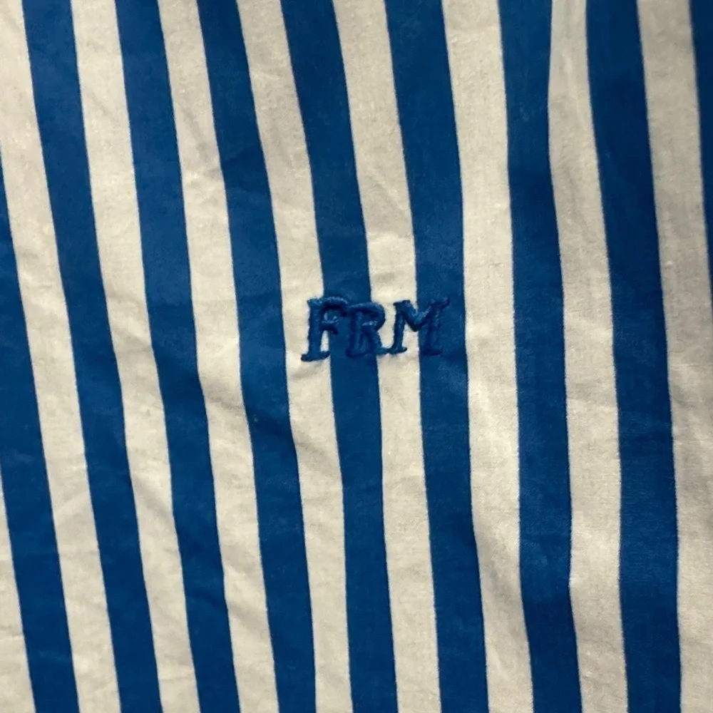Frame Blue and White Striped Women's Shorts